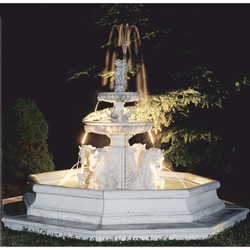 Casa Padrino Baroque Fountain with Surround White Ø 320 x H. 215 cm