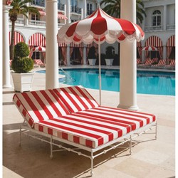 Casa Padrino Luxury Double Garden Lounger White / Red 160 x 190 cm - Hotel & Garden Furniture VPP