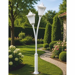 Casa Padrino Art Nouveau double garden lantern white H. 353.5 cm - Outdoor lighting