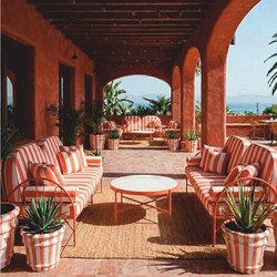 Casa Padrino Luxury Wrought Iron Armchair Pink / White - Hotel & Garden Armchair