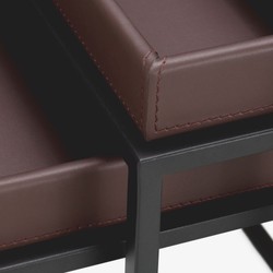 Luxus Wohnzimmer Hotel Beistelltisch 3er Set Dunkelbraun Schwarz