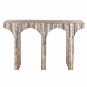 Casa Padrino Luxus Marmor Konsole Braun-Grau 140 cm - Luxus Marmor Möbel