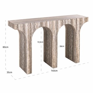 Casa Padrino Luxus Marmor Konsole Braun-Grau 140 cm - Luxus Marmor Möbel