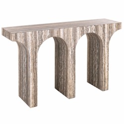 Casa Padrino consola de mármol de lujo marrón-gris 140 cm - Muebles de mármol de lujo