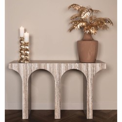 Casa Padrino consola de mármol de lujo marrón-gris 140 cm - Muebles de mármol de lujo