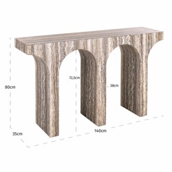 Casa Padrino consola de mármol de lujo marrón-gris 140 cm - Muebles de mármol de lujo