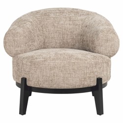 Casa Padrino sillón de lujo de salón y hotel beige / negro 88 cm - Muebles de lujo