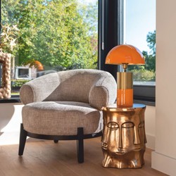 Casa Padrino sillón de lujo de salón y hotel beige / negro 88 cm - Muebles de lujo