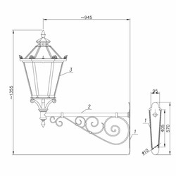 Casa Padrino applique murale d'extérieur baroque vert foncé H. 135,5 cm - Luminaire extérieur