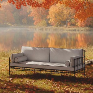 Casa Padrino sofá de lujo de hierro forjado negro / gris 245 cm - Sofá para hotel y jardín