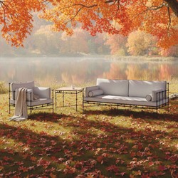 Casa Padrino canapé de luxe en fer forgé noir / gris 245 cm - Canapé hôtel et jardin