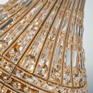 Casa Padrino Barock Kristall Kronleuchter Gold Ø 58 x H. 135 cm - Barock Leuchten