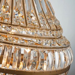Casa Padrino lustre baroque en cristal or Ø 58 x H. 135 cm - Luminaires baroques