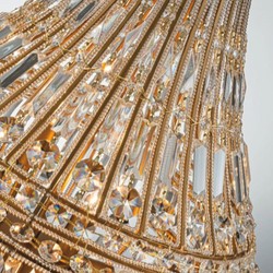 Casa Padrino lustre baroque en cristal or Ø 58 x H. 135 cm - Luminaires baroques