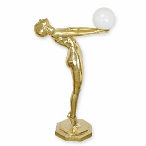 Casa Padrino lámpara de pie Art Déco de bronce oro / blanco Al. 150 cm - Iluminación Art Déco