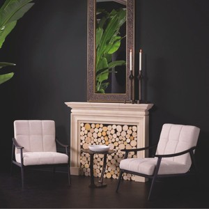 Casa Padrino Luxus Wohnzimmer & Hotel Sessel Beige / Schwarz 75,5 cm - Luxus Möbel