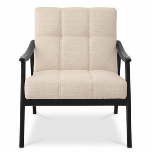Casa Padrino Luxus Wohnzimmer & Hotel Sessel Beige / Schwarz 75,5 cm - Luxus Möbel