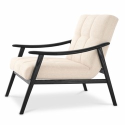 Casa Padrino Luxury Living Room & Hotel Armchair Beige / Black 75.5 cm - Luxury Furniture