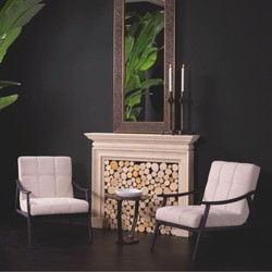 Casa Padrino Luxury Living Room & Hotel Armchair Beige / Black 75.5 cm - Luxury Furniture