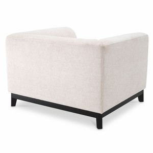 Casa Padrino Luxus Sessel Cremeweiß / Schwarz 105 cm - Hotel & Wohnzimmer Möbel