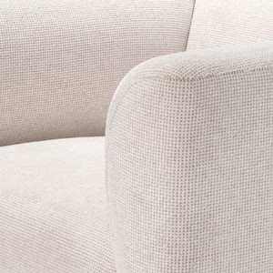 Casa Padrino Luxus Sessel Cremeweiß / Schwarz 105 cm - Hotel & Wohnzimmer Möbel