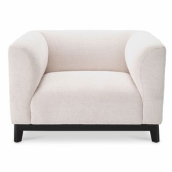 Casa Padrino Poltrona di lusso Bianco Crema / Nero 105 cm - Mobili per Hotel e Soggiorno