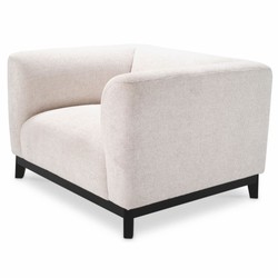 Casa Padrino Poltrona di lusso Bianco Crema / Nero 105 cm - Mobili per Hotel e Soggiorno