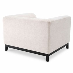 Casa Padrino Poltrona di lusso Bianco Crema / Nero 105 cm - Mobili per Hotel e Soggiorno