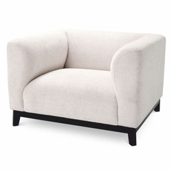 Casa Padrino Poltrona di lusso Bianco Crema / Nero 105 cm - Mobili per Hotel e Soggiorno
