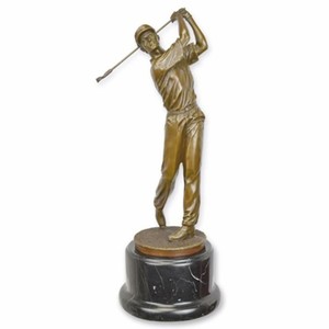 Casa Padrino Decorative Sculpture Golfer Bronze / Black H. 37.9 cm - Bronze Decorative Figure