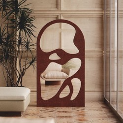 Casa Padrino specchio da terra di lusso in cemento fuso marrone 110 x A. 200 cm - Mobili per hotel e giardino