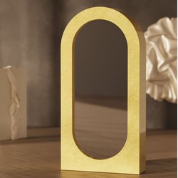 Casa Padrino Luxury Cast Concrete Floor Mirror Yellow 100 x H. 200 cm - Hotel & Garden Furniture
