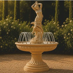 Casa Padrino baroque fountain with water jet ring beige Ø 152 x H. 240 cm