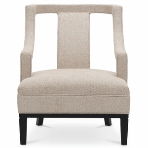 Casa Padrino Luxus Wohnzimmer & Hotel Sessel Beige / Schwarz 67 cm - Luxus Möbel