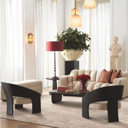 Casa Padrino table basse ovale en acajou marron foncé 130 cm - Meubles de salon