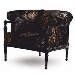 Casa Padrino Sillón Barroco de Lujo Negro / Oro 98 cm - Muebles Barrocos Suntuosos