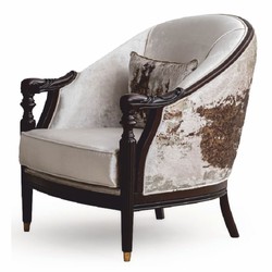Casa Padrino Sillón Barroco de Lujo Crema / Marrón Oscuro / Oro 85 cm - Muebles de Estilo Barroco