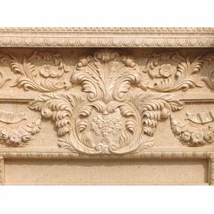 Casa Padrino Luxus Barock Marmor Kaminumrandung Beige 190 x H. 160 cm - Barock Möbel