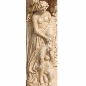 Casa Padrino Luxus Barock Marmor Kaminumrandung Beige 190 x H. 160 cm - Barock Möbel