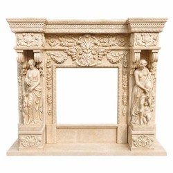 Casa Padrino marco de chimenea de mármol barroco de lujo beige 190 x Al. 160 cm - Muebles barrocos Casa Padrino marco de chimenea de mármol barroco de lujo beige 190 x Al. 160 cm - Muebles barrocos