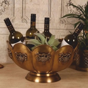 Casa Padrino Barock Messing Weinkühler Gold Ø 41 cm - Barock Champagnerkühler