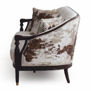 Casa Padrino Luxus Barock Sofa Creme / Dunkelbraun / Gold 227 cm - Barock Möbel