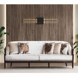 Casa Padrino Canapé Baroque de Luxe Crème / Marron Foncé / Or 227 cm - Meubles Baroques