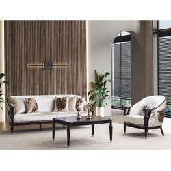 Casa Padrino tavolo soggiorno barocco di lusso marrone scuro / oro 105 cm - Mobili barocchi