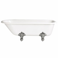 Casa Padrino Baignoire Art Nouveau Blanc / Argent 170 cm - Baignoire Autoportante en Fonte