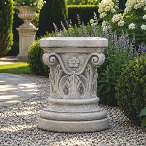 Casa Padrino socle baroque gris H. 44 cm - Décoration de jardin de style baroque