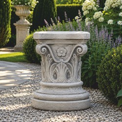 Casa Padrino socle baroque gris H. 44 cm - Décoration de jardin de style baroque