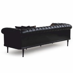 Casa Padrino Luxury Baroque Sofa Black / Gold 260 cm - Baroque Living Room Furniture
