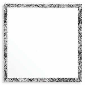 Casa Padrino Espejo de Lujo Blanco / Negro 97,5 cm - Espejo de Pared Cuadrado