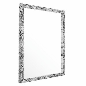 Casa Padrino Luxus Spiegel Weiß / Schwarz 97,5 cm - Quadratischer Wandspiegel